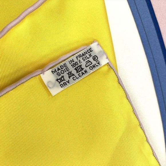 Hermes Carre 90 Springs Carriage Ledoux Scarf Silk Yellow Pink Women - Picture 6 of 9